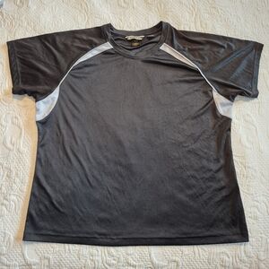 North End women's XL short sleeve shirt black with gray accents VGUC